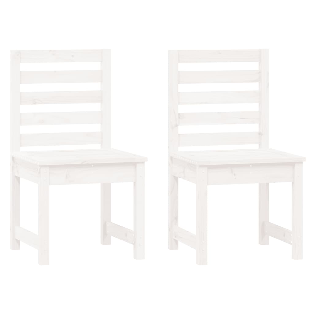 vidaXL Tuinstoelen 2 st 40,5x48x91,5 cm massief grenenhout wit
