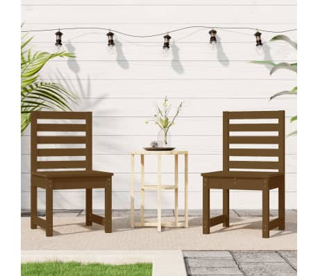 vidaXL Sodo kėdės, 2vnt., medaus rudos, 50x48x91,5 cm, pu&scaron;ies masyvas