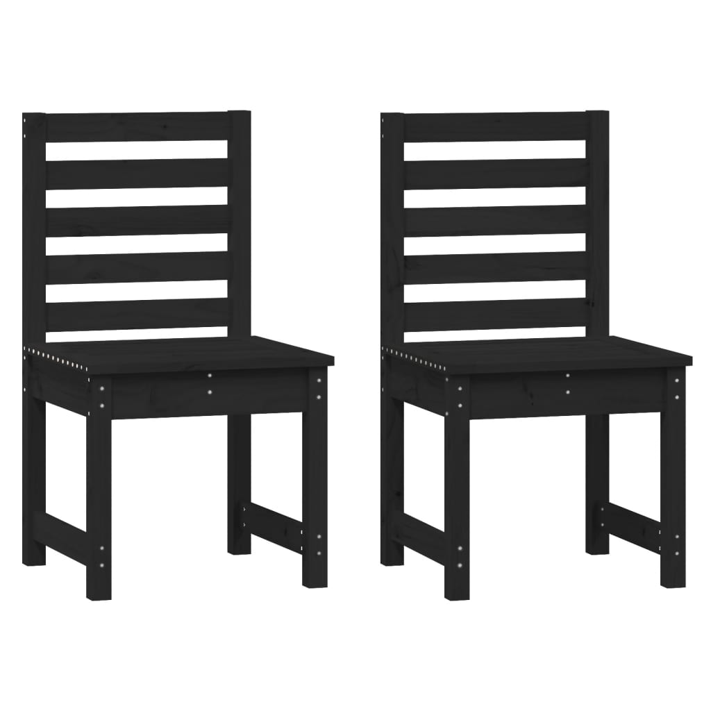 vidaXL Tuinstoelen 2 st 40,5x48x91,5 cm massief grenenhout zwart