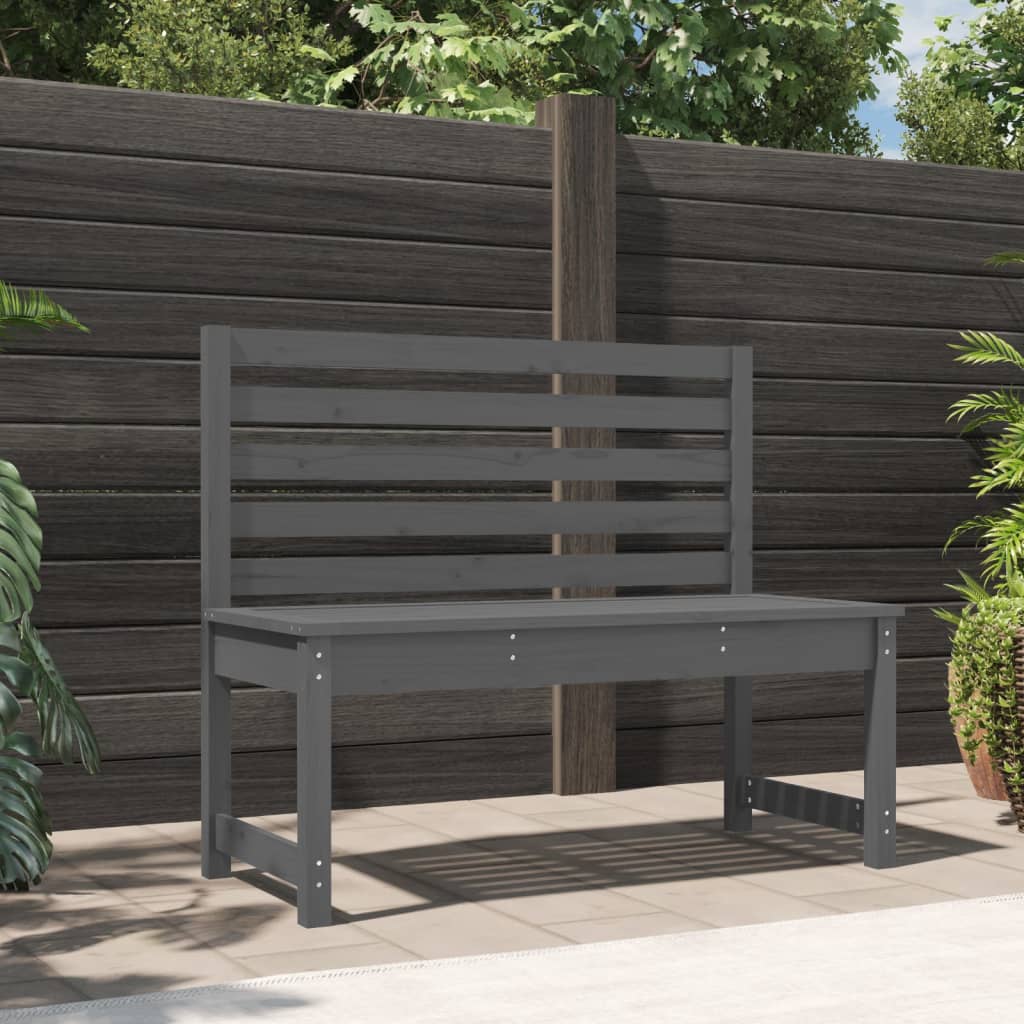 vida XL Gartenbank Grau 109 cm Massivholz Kiefer