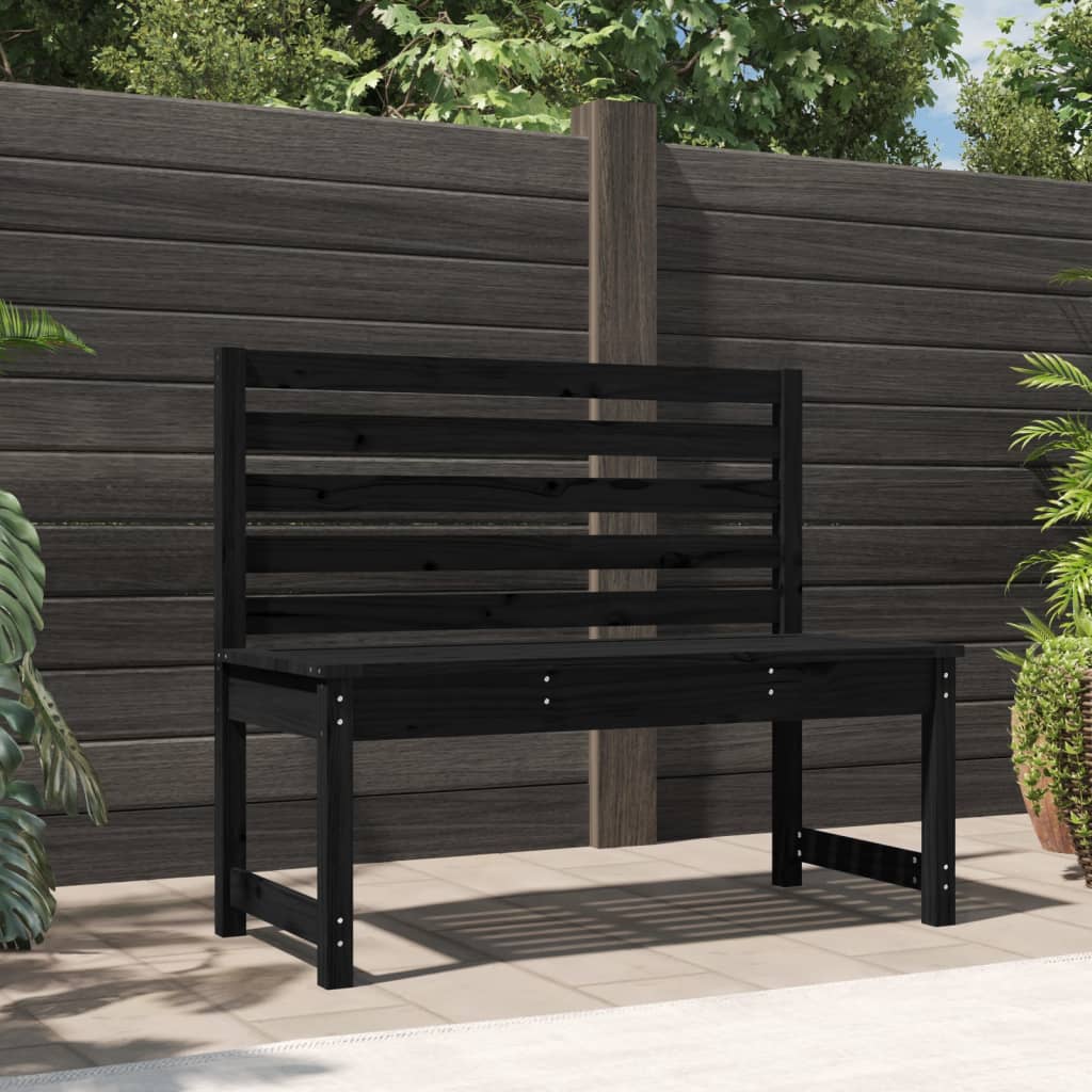 vida XL Gartenbank Schwarz 109 cm Massivholz Kiefer
