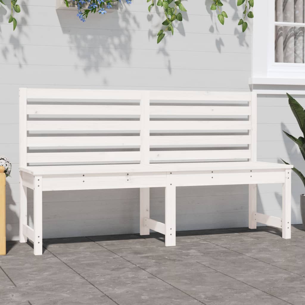 vidaXL Tuinbank 157,5 cm massief grenenhout wit afbeelding