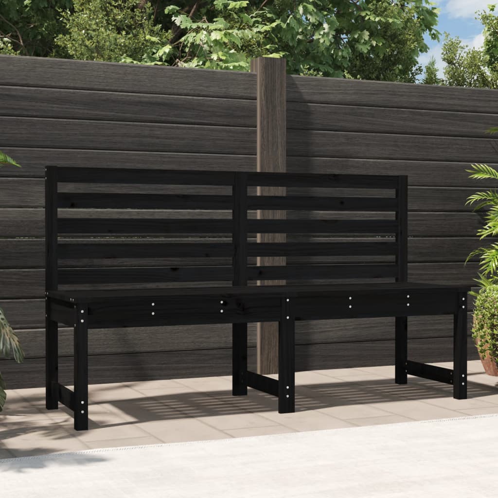 vida XL Gartenbank Schwarz 157,5 cm Massivholz Kiefer