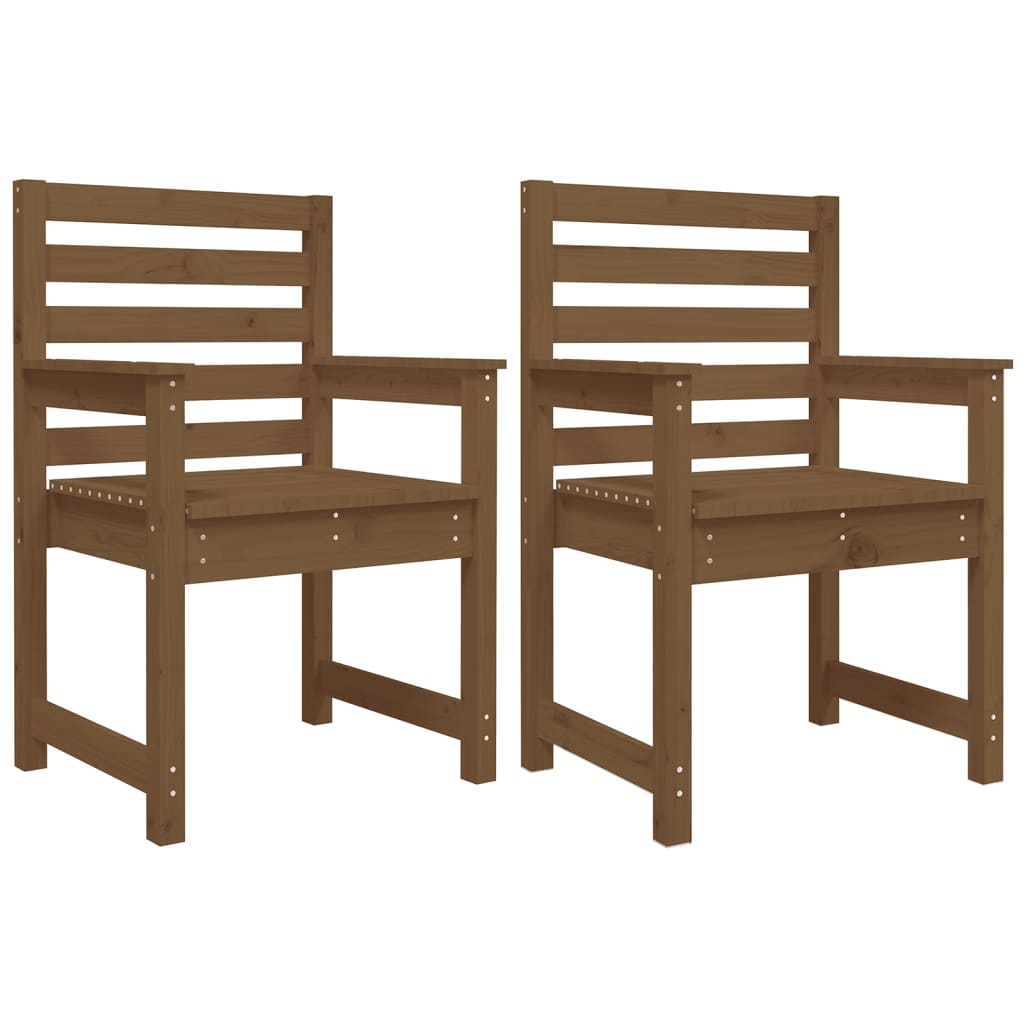vidaXL Tuinstoelen 2 st 60x48x91 cm massief grenenhout honingbruin
