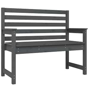 Zahradní lavice šedá 109 x 48 x 91,5 cm masivní borové dřevo - obrázek 2