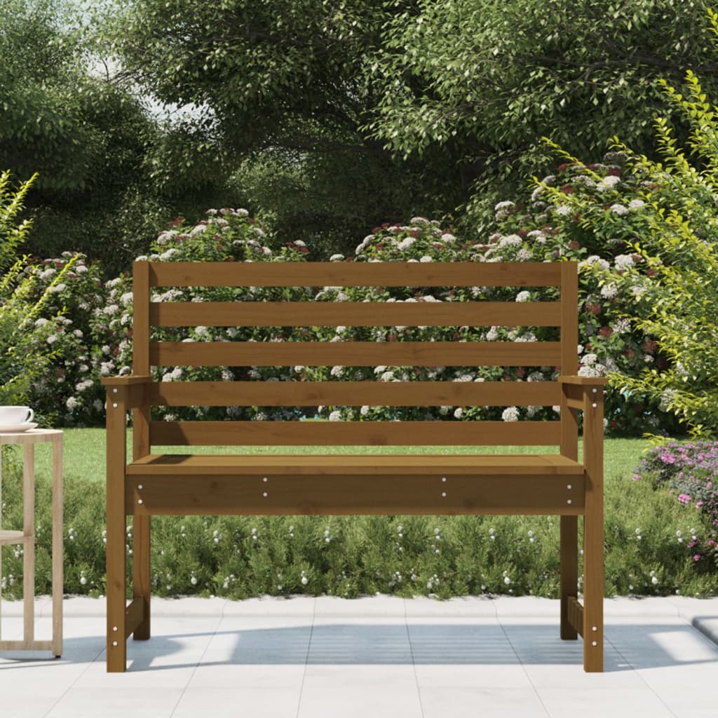 vidaXL mézbarna tömör fenyőfa kerti pad 109 x 48 x 91,5 cm