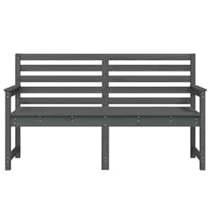 Zahradní lavice šedá 159,5 x 48 x 91,5 cm masivní borové dřevo - obrázek 4