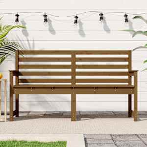 Vrtna klop medeno rjava 159,5x48x91,5 cm trdna borovina