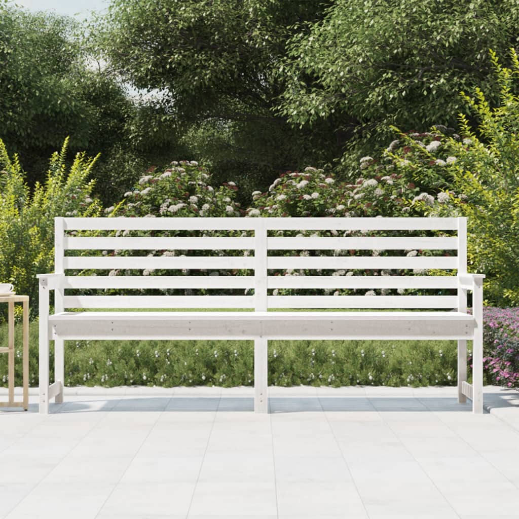 vidaXL Tuinbank 203,5x48x91,5 cm massief grenenhout wit afbeelding
