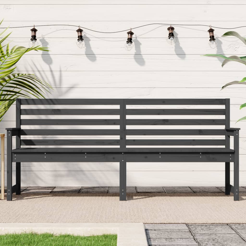 vida XL Gartenbank Grau 203,5x 48x 91,5 cm Massivholz Kiefer