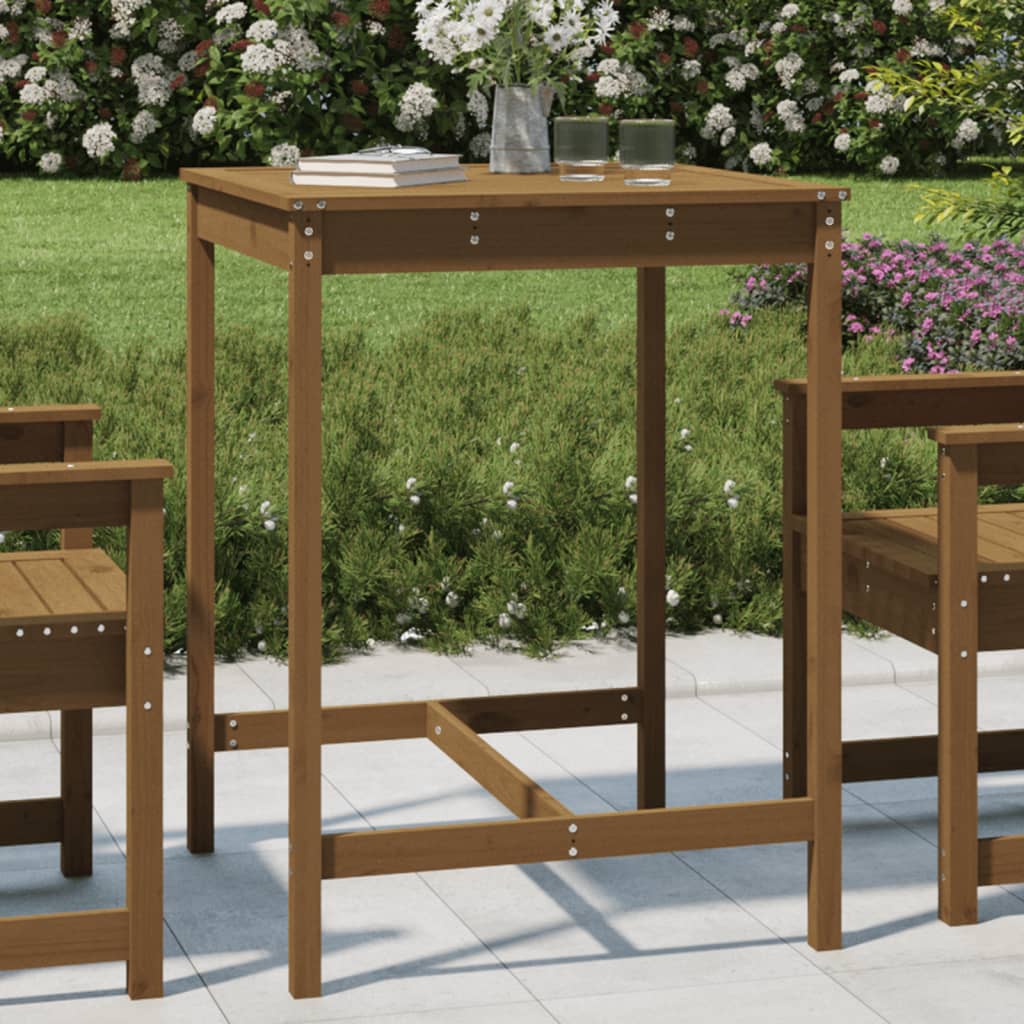vida XL Gartentisch Honigbraun 82,5x 82,5x 110 cm Massivholz Kiefer