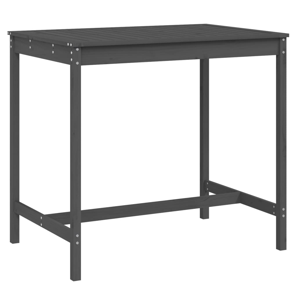 vidaXL Zahradní stůl šedý 121 x 82,5 x 110 cm masivní borové dřevo