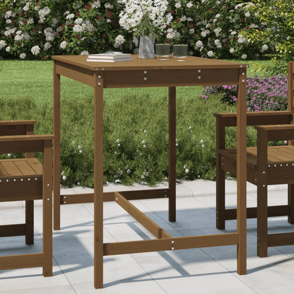 vida XL Gartentisch Honigbraun 121x 82,5x 110 cm Massivholz Kiefer