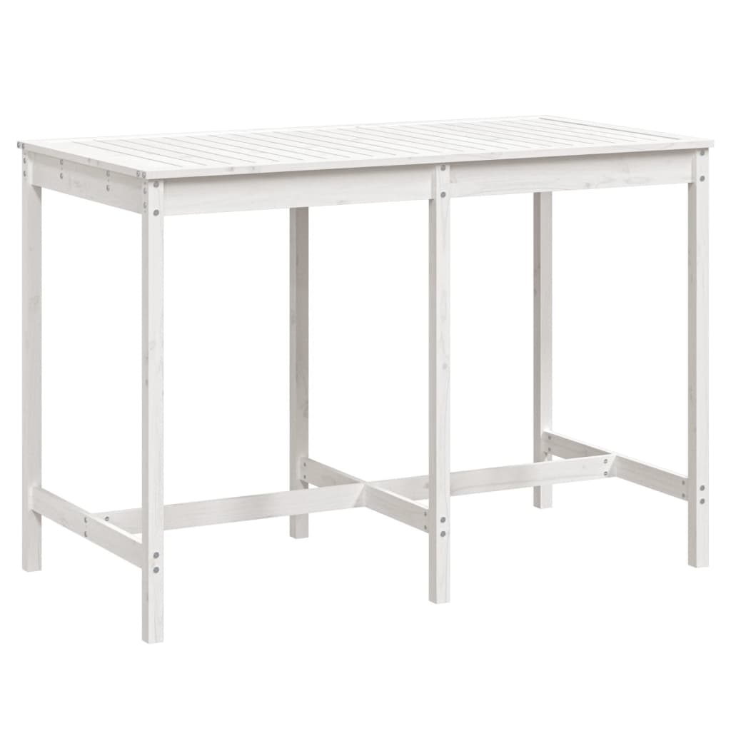 vidaXL Zahradní stůl bílý 159,5 x 82,5 x 110 cm masivní borové dřevo