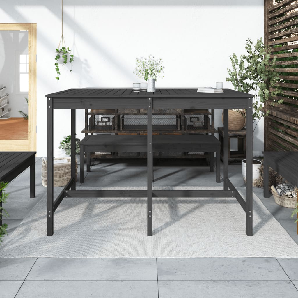 vidaXL Puutarhapöytä harmaa 159,5x82,5x110 cm täysi mänty