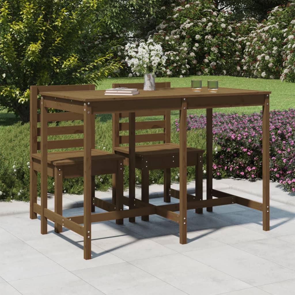 vida XL Gartentisch Honigbraun 159,5x 82,5x 110 cm Massivholz Kiefer
