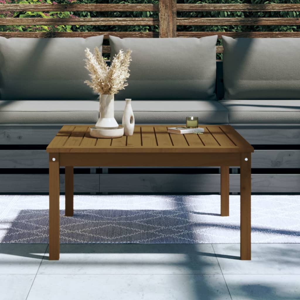 vidaXL Tuintafel 82,5x82,5x45 cm massief grenenhout honingbruin afbeelding