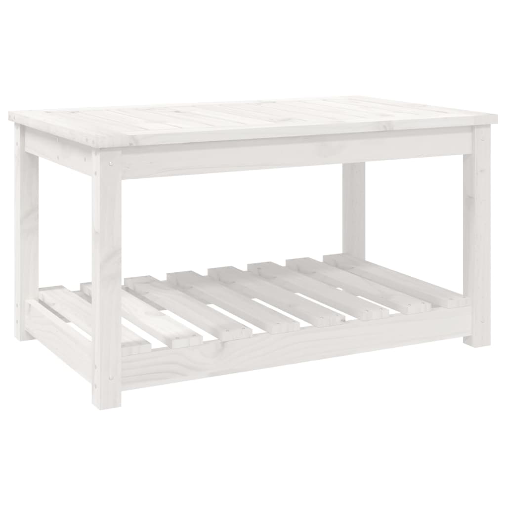 vidaXL Zahradní stůl bílý 82,5 x 50,5 x 45 cm masivní borové dřevo