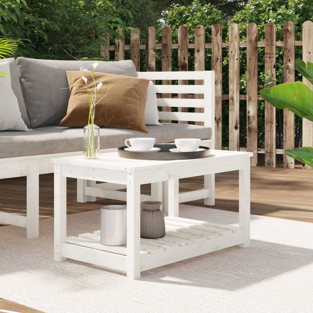 Gartentisch Weiß 82,5×50,5×45 cm Massivholz Kiefer kaufen