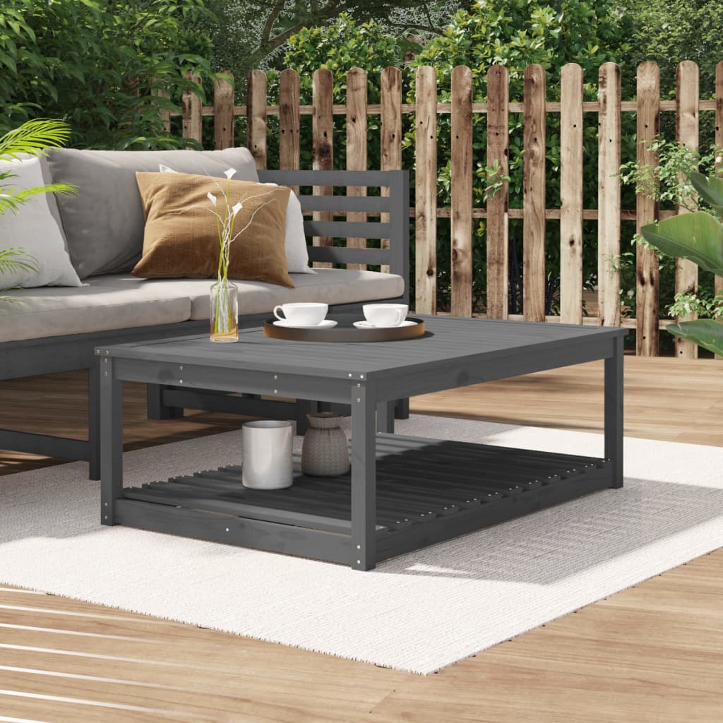vidaXL Table de jardin gris 121x82,5x45 cm bois massif de pin