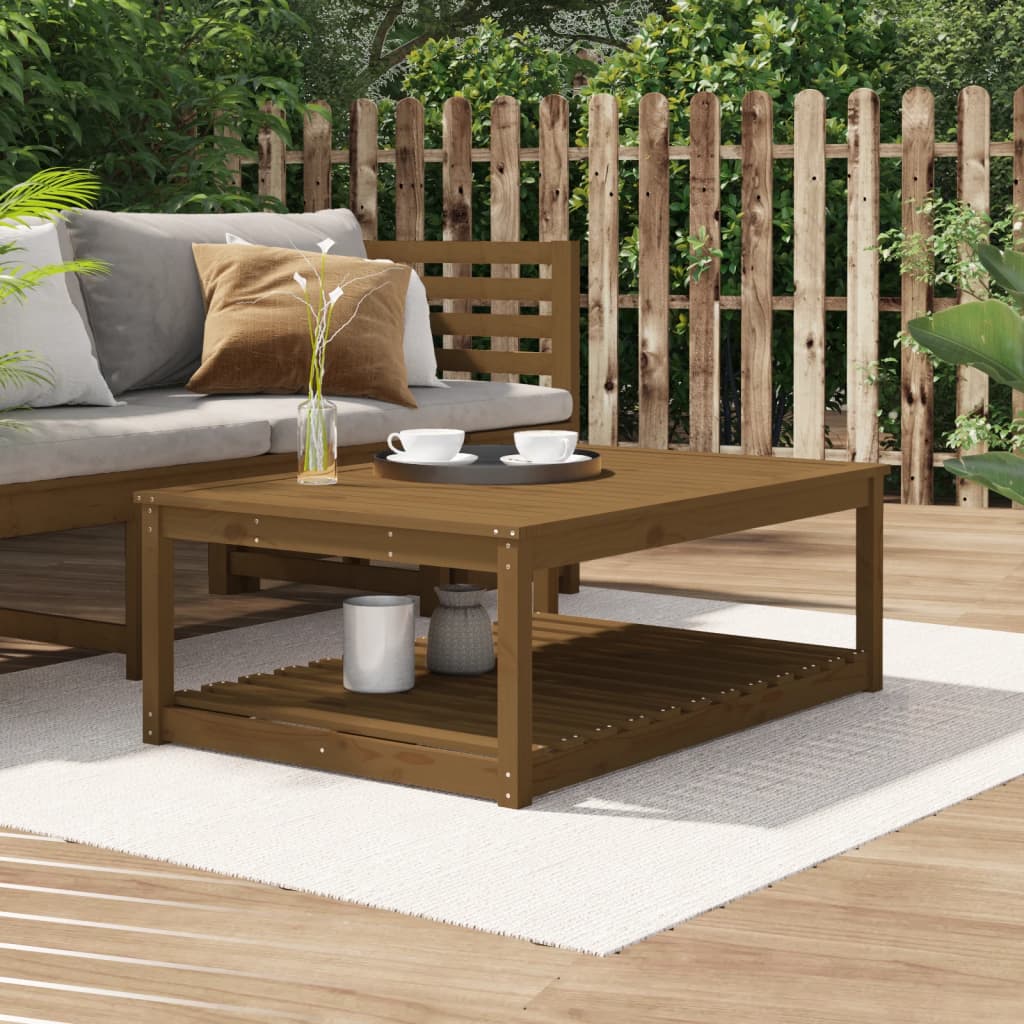 vida XL Gartentisch Honigbraun 121x 82,5x 45 cm Massivholz Kiefer