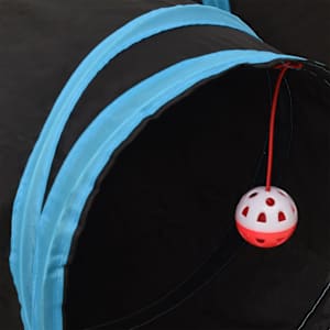 Kočičí tunel 3cestný černý a modrý 90 cm polyester - obrázek 7