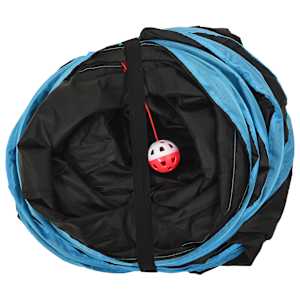 Kočičí tunel 4cestný černý a modrý 132 cm polyester - obrázek 4