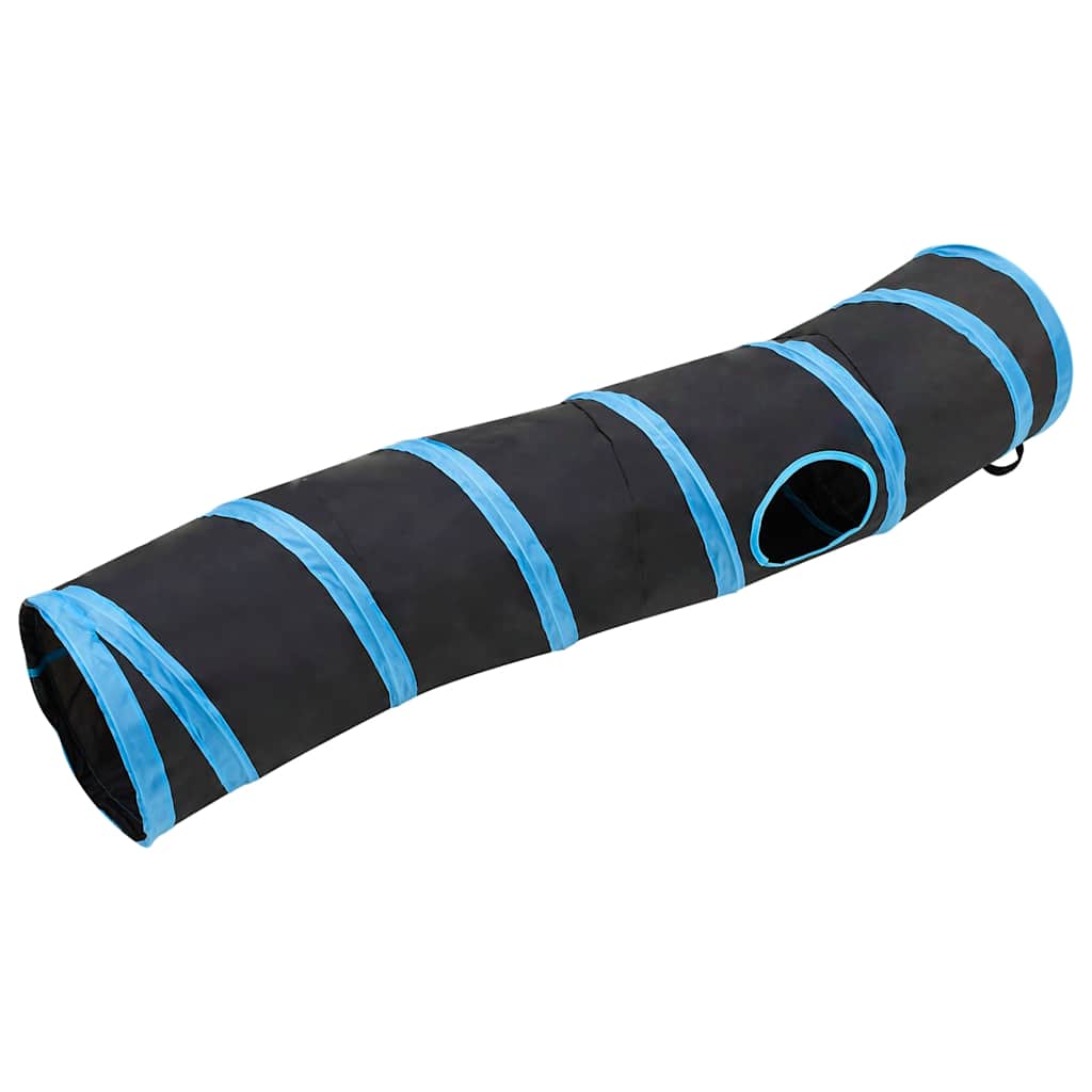 Thumbnail - vidaXL Katzentunnel in S-Form Schwarz und Blau 122 cm Polyester