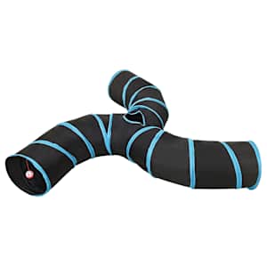 Kočičí tunel 3cestný černý a modrý 25 cm polyester - obrázek 3