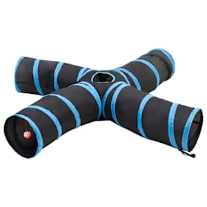 vidaXL kassitunnel 4-suunaline must ja sinine 25 cm pol&uuml;ester