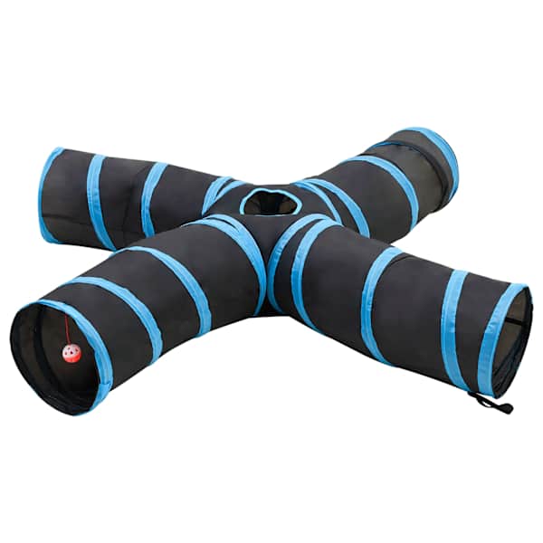 vidaXL kassitunnel 4-suunaline must ja sinine 25 cm pol&uuml;ester