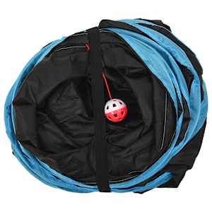 Kočičí tunel 5cestný černý a modrý 25 cm polyester - obrázek 4