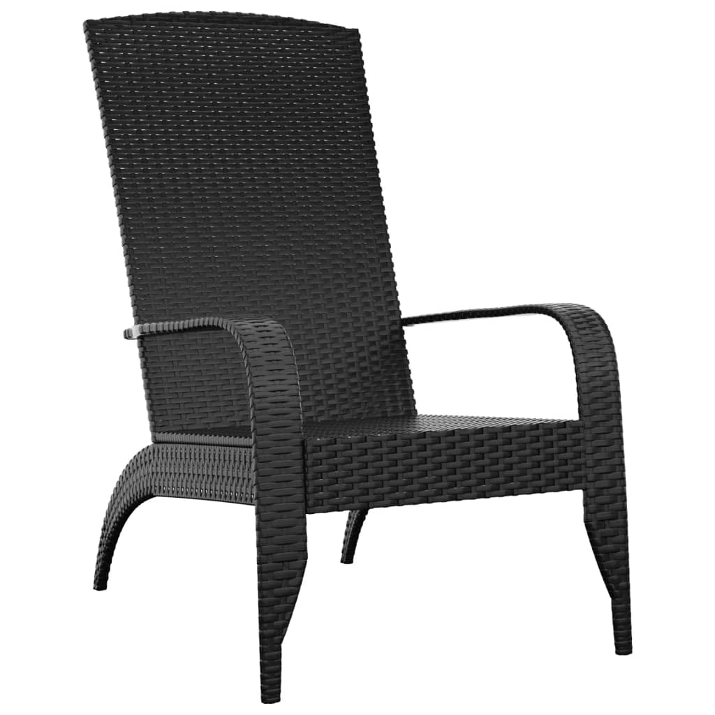 Thumbnail - vidaXL Adirondack-Gartenstuhl Schwarz Poly Rattan
