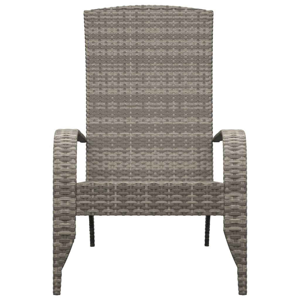 vidaXL Tuinstoel Adirondack poly rattan grijs afbeelding