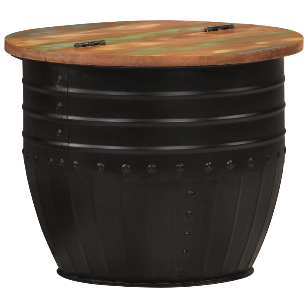 vidaXL Măsuță de cafea, negru, 50x39,5 cm, lemn masiv reciclat