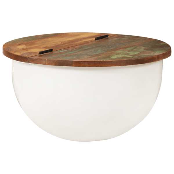 vidaXL kohvilaud, valge, 50 x 27 cm, taastatud puit