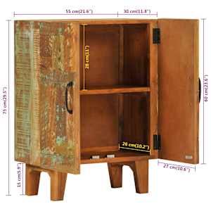 Ručně vyřezávaný příborník 55x30x75cm masivní recyklované dřevo - obrázek 9