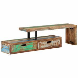 vidaXL telerialus (118&ndash;200) x 30 x 40 cm, taaskasutatud puit