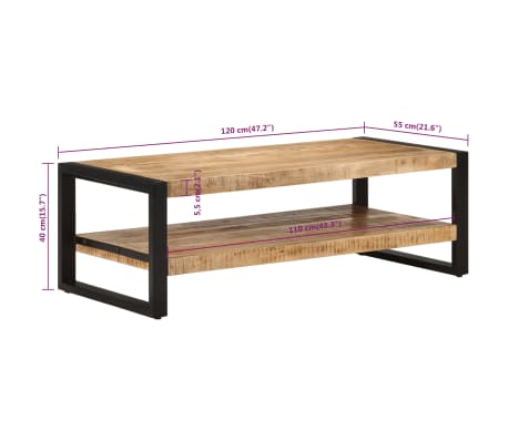 vidaXL Coffee Table 100 x 54 x 40 cm Solid Mango Wood Caned Doors Living Room Decor Accent