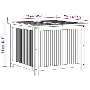 Zahradní úložný box 75 x 75 x 58 cm masivní akáciové dřevo - obrázek 11