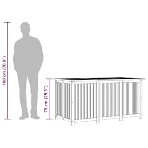 Zahradní úložný box 150 x 80 x 75 cm masivní akáciové dřevo - obrázek 12