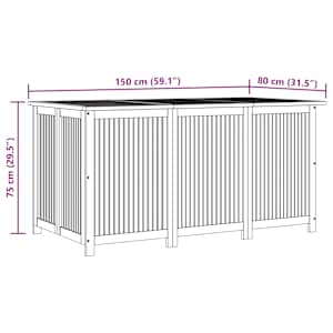 Zahradní úložný box 150 x 80 x 75 cm masivní akáciové dřevo - obrázek 11