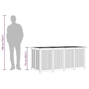 Zahradní úložný box 200 x 80 x 75 cm masivní akáciové dřevo - obrázek 12