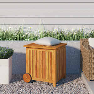 Zahradní úložný box s kolečky 60 x 50 x 58 cm masivní akácie - obrázek 1