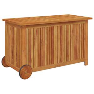 Zahradní úložný box s kolečky 90 x 50 x 58 cm masivní akácie - obrázek 3