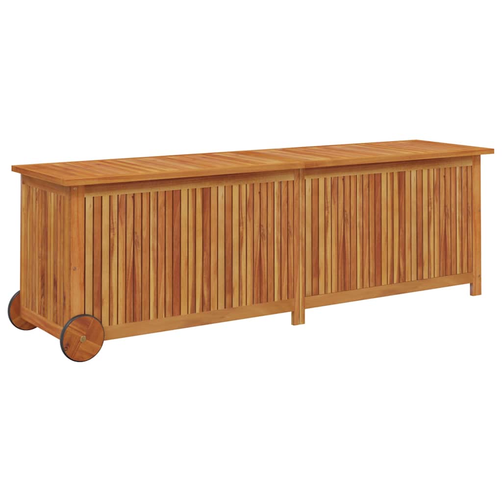vidaXL Zahradní úložný box s kolečky 150 x 50 x 58 cm masivní akácie