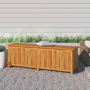Zahradní úložný box s kolečky 150 x 50 x 58 cm masivní akácie - obrázek 1