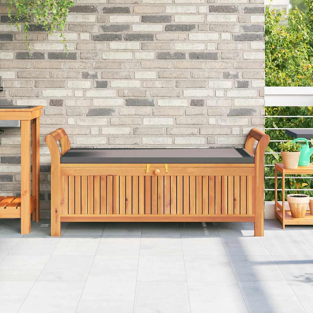 Thumbnail - vidaXL Garten-Truhenbank mit Kissen 126 cm Massivholz Akazie