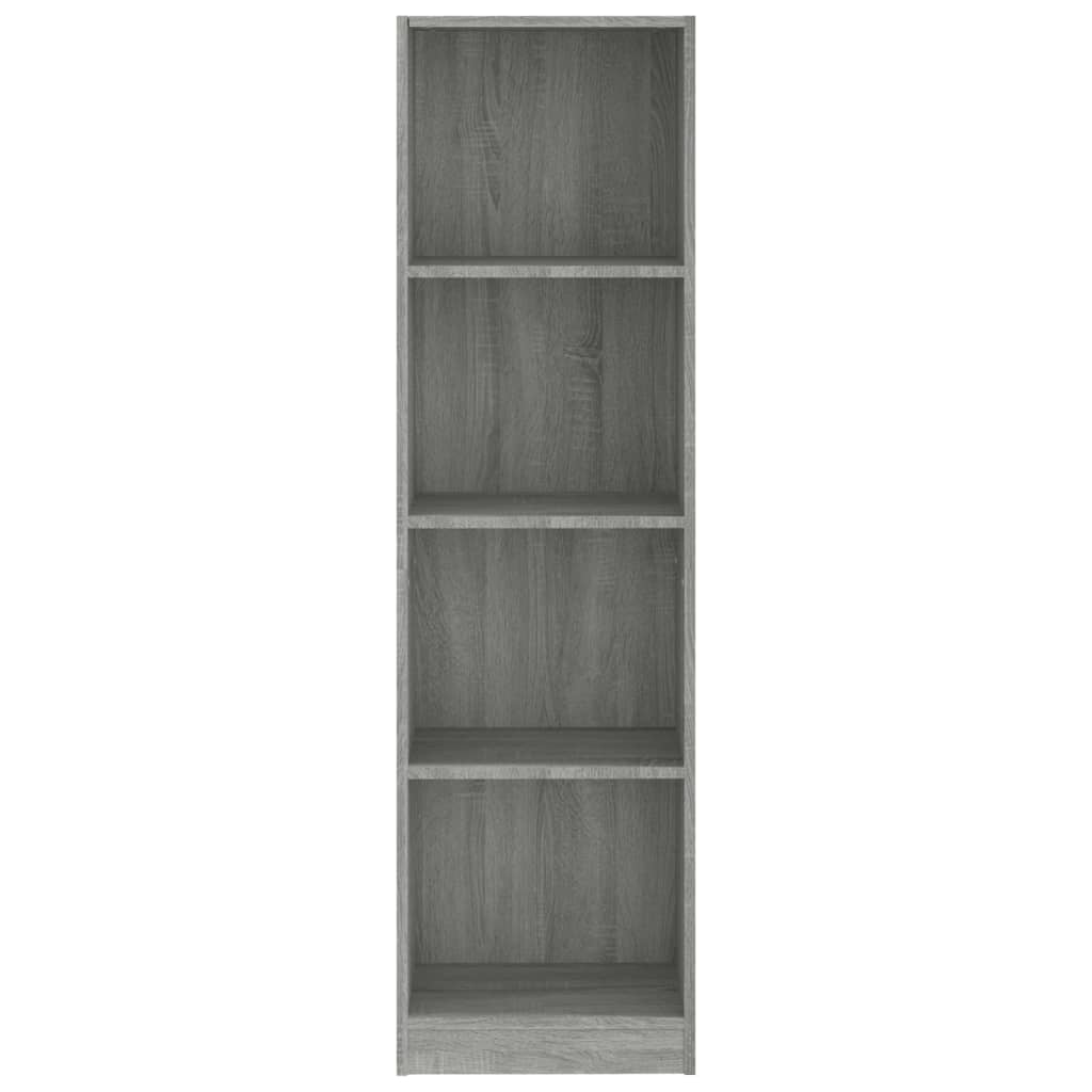  4-poschodová knižnica sivá sonoma 40x24x143 cm spracované drevo