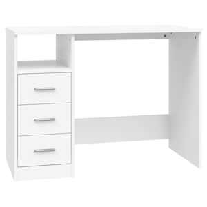 vidaXL sahtlitega kirjutuslaud, valge, 102 x 50 x 76 cm, tehispuit